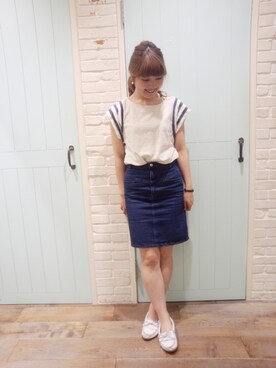 「Kastane」｜「アイテム（モカシン/デッキシューズ）」を使った、MIYUKIさん（レディース・155cm）の夏コーディネート
