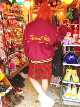 「アイテム（スタジャン、ブラウン系）」を使った、︎ ︎monaさん（レディース・152cm）の秋コーディネート