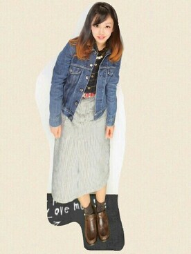 「POEのアイテム」を使った、meeさん（レディース・144cm）の冬コーディネート