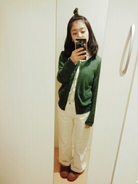 「green（グリーン）のアイテム（パンツ）」を使った、meeさん（レディース・144cm）の春コーディネート