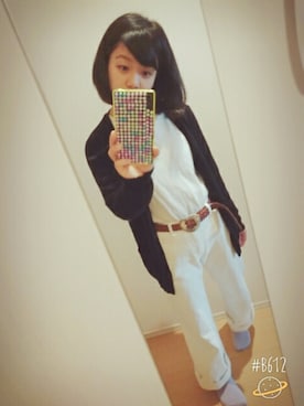 「green（グリーン）のアイテム（パンツ）」を使った、meeさん（レディース・144cm）の春コーディネート