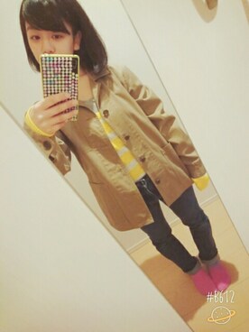 「green（グリーン）のアイテム（パンツ）」を使った、meeさん（レディース・144cm）の春コーディネート