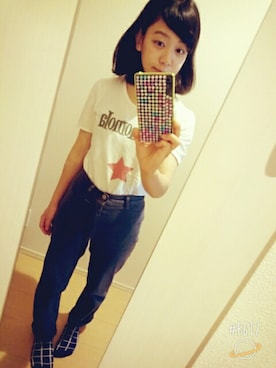 「Jocomomola（ホコモモラ）のアイテム（トップス）」を使った、meeさん（レディース・144cm）の夏コーディネート