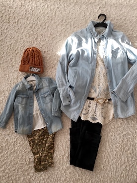 「H&M（エイチ・アンド・エム）のアイテム（スーツスカート）」を使った、emaさん（レディース・164cm）の秋コーディネート