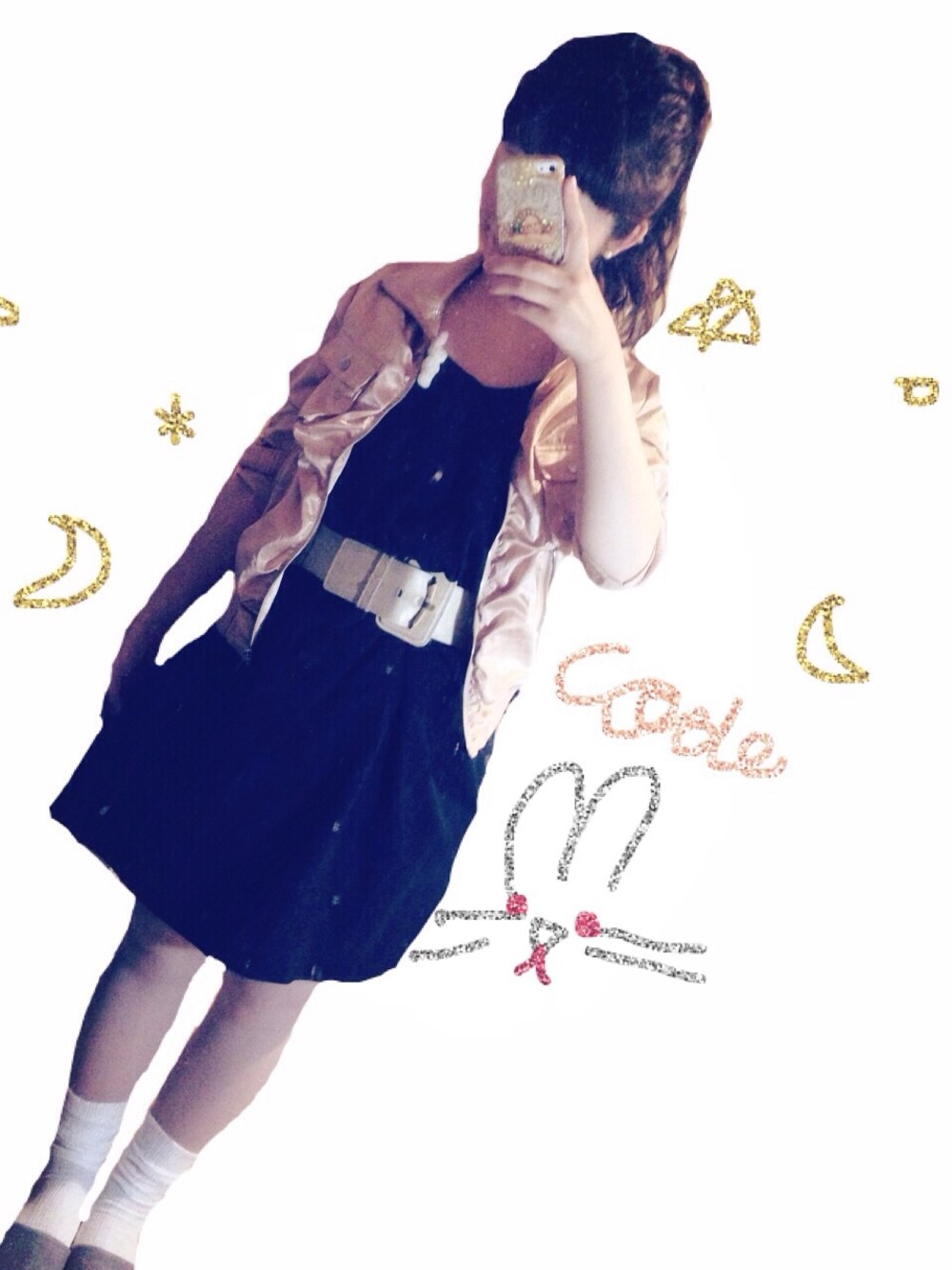 「ワンピース、黒、うさぎ、ポニーテール、ハズし、コムサ、うさちゃん、WEARBOOKエントリー」｜「COMME CA DU MODEのCOMME CA DU MODE ワンピ（ワンピース、ブラック系）」を使った、aiさん（レディース・158cm）の夏コーディネートの1枚目の写真