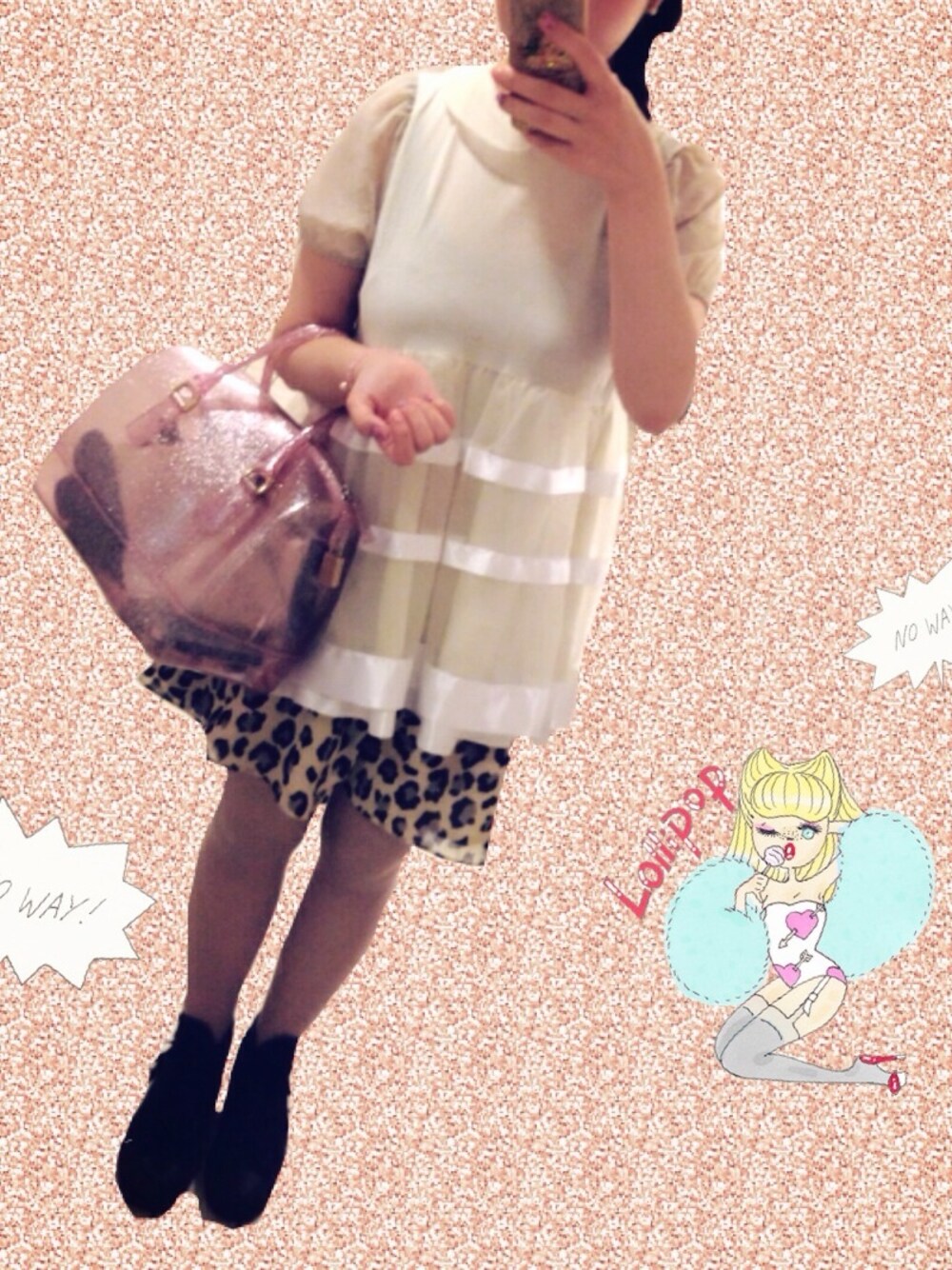 「コンバース、フリル、ひょう柄、シフォン、ハイカットスニーカー、キュロット、オーガンジー、syrup.、キャンディ、WEARBOOKエントリー」｜「FURLAのCANDY　ボストンバッグ（ボストンバッグ、その他）」を使った、aiさん（レディース・158cm）の夏コーディネートの1枚目の写真