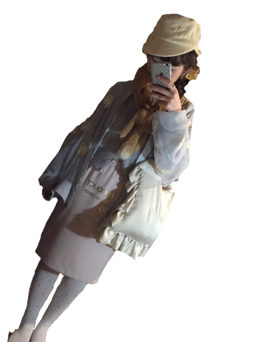 「ミキオサカベ、mikio sakabe、カオリノモリ、シアタープロダクツ(THEATRE PRODUCTS)、himitu by syrup、syrup.」｜「THEATRE PRODUCTSのストレッチポンチスカート（スカート、ベージュ系）」を使った、aiさん（レディース・158cm）の春コーディネートの1枚目の写真
