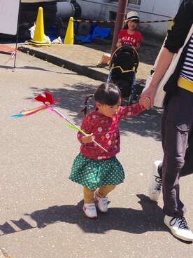 「こどもの日」｜「アイテム（スウェット）」を使った、nonoさん（キッズ・80cm）の春コーディネート