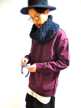 「ボルドー×ネイビー」｜shoushouさん（メンズ・170cm）の冬コーディネート