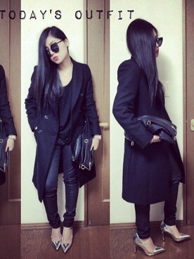 「Alexander Wang」｜「アイテム（チェスターコート）」を使った、YURI NAKAMURAさん（レディース・158cm）の冬コーディネート
