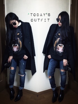 「GIVENCHY」｜「アイテム（その他）」を使った、YURI NAKAMURAさん（レディース・158cm）の冬コーディネート