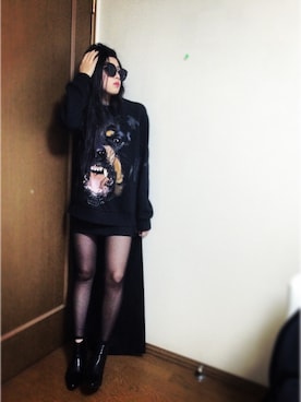「Alexander Wang」｜「アイテム（スウェット）」を使った、YURI NAKAMURAさん（レディース・158cm）の冬コーディネート