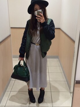 「MARC JACOBS（マークジェイコブス）のアイテム（帽子）」を使った、kanakoさん（レディース・158cm）の春コーディネート