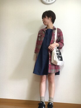 「NIKE（ナイキ）のNIKE/ナイキ グランドテラス 654495（スニーカー）」を使った、かみるさん（レディース・154cm）の春コーディネート