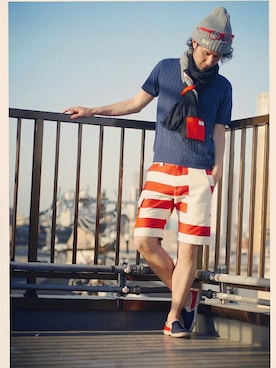 「NIRAME.CO（ニラメッコ）のアイテム（パンツ）」を使った、NIRAME.COさん（メンズ・176cm）の春コーディネート