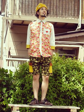 「NIRAME.CO（ニラメッコ）のアイテム（パンツ）」を使った、NIRAME.COさん（メンズ・176cm）の春コーディネート