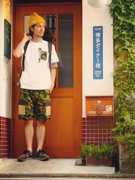 「NIRAME.CO（ニラメッコ）のアイテム（パンツ）」を使った、NIRAME.COさん（メンズ・176cm）の春コーディネート