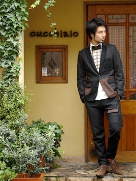 「NIRAME.CO（ニラメッコ）のアイテム（ジャケット/アウター）」を使った、NIRAME.COさん（メンズ・176cm）の秋コーディネート