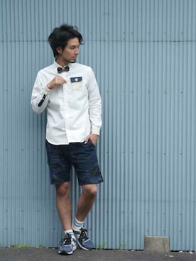 「NIRAME.CO（ニラメッコ）のアイテム（パンツ）」を使った、NIRAME.COさん（メンズ・176cm）の春コーディネート