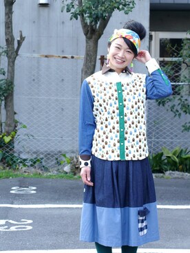 「NIRAME.CO（ニラメッコ）のアイテム（トップス）」を使った、NIRAME.COさん（レディース・160cm）の夏コーディネート