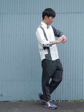 「NIRAME.CO（ニラメッコ）のアイテム（トップス）」を使った、NIRAME.COさん（メンズ・170cm）の夏コーディネート