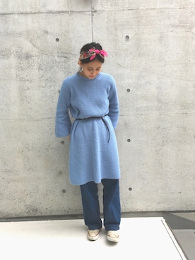 「My Fav. CHILD WOMAN（マイファブチャイルドウーマン）のアイテム（デニムパンツ）」を使った、norikoさん（レディース・155cm）の秋コーディネート