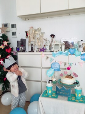 「gelato pique（ジェラートピケ）のアイテム（カーディガン/ボレロ、ピンク系）」を使った、ｅｉさん（キッズ・90cm）の冬コーディネート