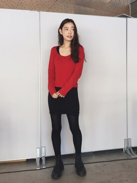 阿久津ゆりえさん（レディース・167cm）の秋コーディネート