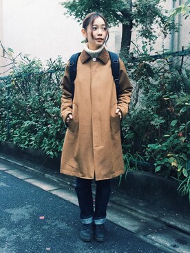 「ISOOK（アイスー）のアイテム（ニット/セーター）」を使った、阿久津ゆりえさん（レディース・167cm）の秋コーディネート