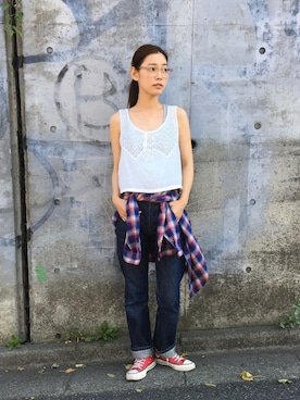 阿久津ゆりえさん（レディース・167cm）の夏コーディネート