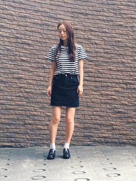 「rag & bone（ラグアンドボーン）のアイテム（スカート）」を使った、阿久津ゆりえさん（レディース・167cm）の夏コーディネート