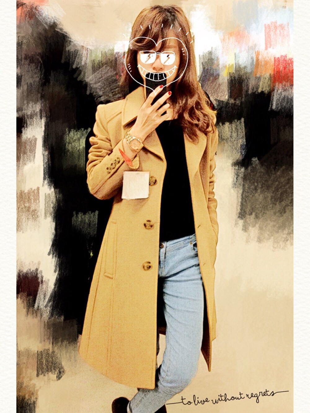 「DKNYのアイテム（アナログ腕時計、ゴールド系）」を使った、LCさん（レディース・158cm）の春コーディネートの1枚目の写真