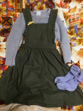 「merry jenny（メリージェニー）のﾌﾘﾙｴﾌﾟﾛﾝﾜﾝﾋﾟｰｽ（ワンピース）」を使った、momokaさん（レディース・161cm）の冬コーディネート