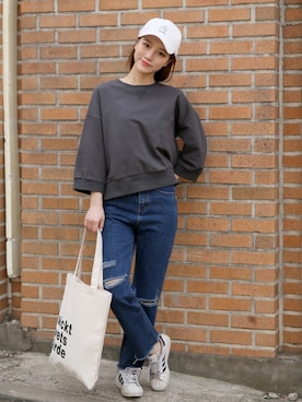 「クロップドパンツ」｜luvluvme.jpさん（レディース・162cm）の冬コーディネート