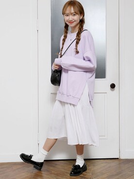 「ゆるずる」｜「アイテム（ワンピース/ドレス）」を使った、luvluvme.jpさん（レディース・163cm）の春コーディネート
