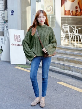 「オルチャンファッション」｜「アイテム（その他シューズ）」を使った、luvluvme.jpさん（レディース・166cm）の秋コーディネート