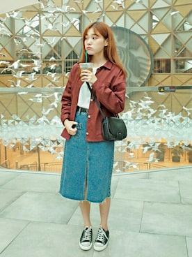 「オルチャンファッション」｜「アイテム（その他アウター）」を使った、luvluvme.jpさん（レディース・162cm）の秋コーディネート