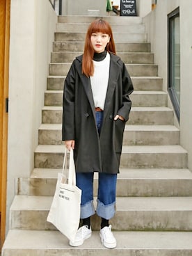 「オルチャンファッション」｜「アイテム（その他アウター）」を使った、luvluvme.jpさん（レディース・166cm）の秋コーディネート