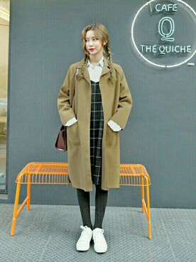 「オルチャンファッション」｜「アイテム（その他アウター）」を使った、luvluvme.jpさん（レディース・163cm）の秋コーディネート