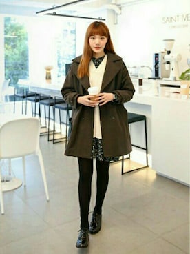 「オルチャンファッション」｜「アイテム（その他アウター）」を使った、luvluvme.jpさん（レディース・166cm）の秋コーディネート