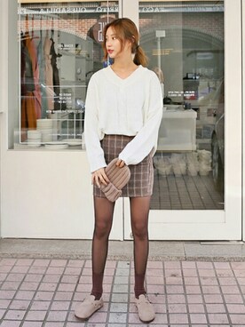 「オルチャンファッション」｜「アイテム（その他シューズ）」を使った、luvluvme.jpさん（レディース・163cm）の秋コーディネート