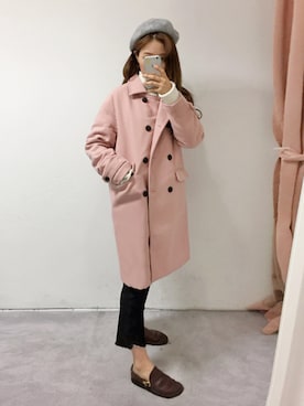 「オルチャンファッション」｜「アイテム（ダウンジャケット/コート）」を使った、luvluvme.jpさん（レディース・163cm）の秋コーディネート