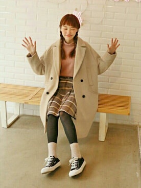 「オルチャンファッション」｜「アイテム（その他アウター）」を使った、luvluvme.jpさん（レディース・166cm）の秋コーディネート