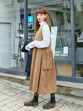 「オルチャンファッション」｜「アイテム（その他シューズ）」を使った、luvluvme.jpさん（レディース・166cm）の秋コーディネート