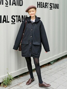 「オルチャンファッション」｜「アイテム（その他アウター）」を使った、luvluvme.jpさん（レディース・161cm）の冬コーディネート