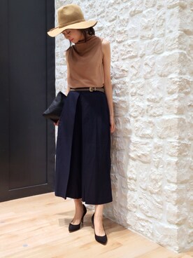 「ウエストイン」｜鐘ヶ江真由子さん（レディース・159cm）の夏コーディネート