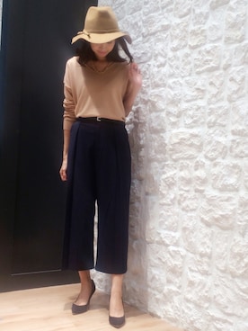 「ウエストイン」｜鐘ヶ江真由子さん（レディース・159cm）の秋コーディネート