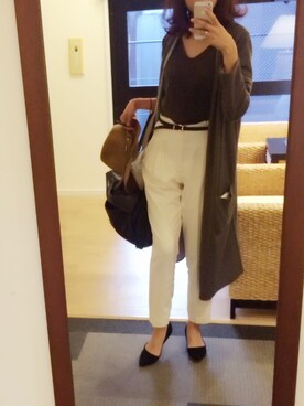 鐘ヶ江真由子さん(レディース・159cm)の秋コーディネート