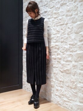 「andemiu」｜「アイテム（ブーティ）」を使った、鐘ヶ江真由子さん（レディース・159cm）の秋コーディネート