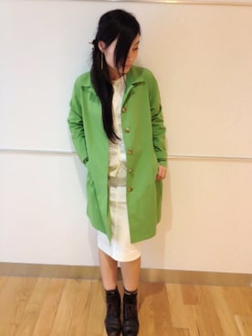 「collex（コレックス）のアイテム（ステンカラーコート）」を使った、unoさん（レディース・153cm）の冬コーディネート